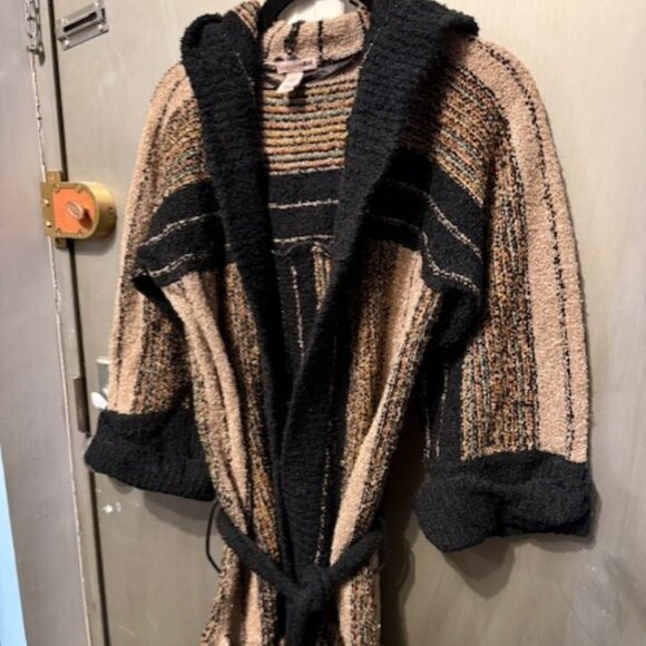 Vintage Boho 1970’s Striped Hooded Duster Cardigan - Picture 8 of 16